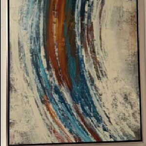 Abstract Americana Wave with vibrant colors and dynamic brushstrokes.