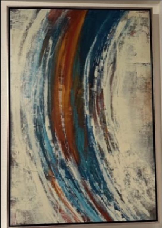 47"x 32" Abstract Americana Wave
