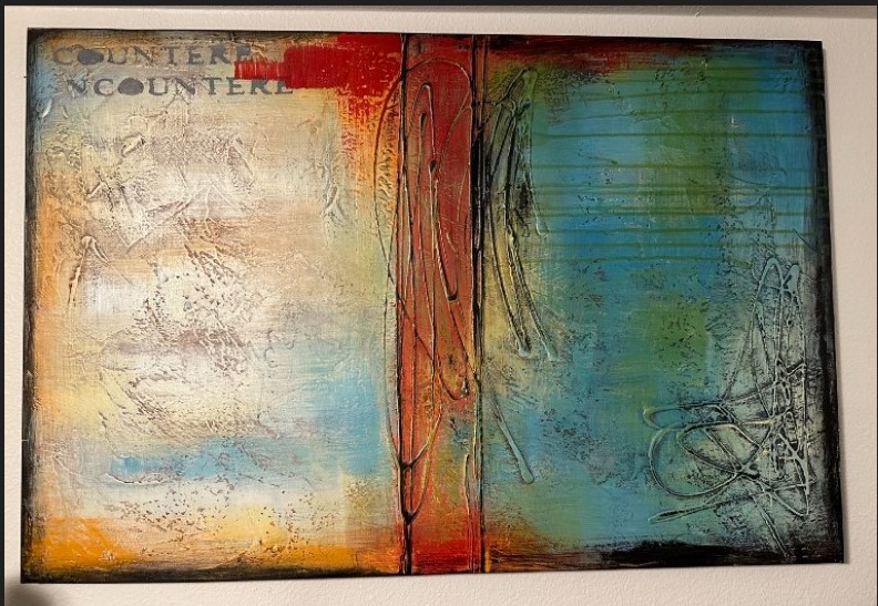 36"x24" Encounter Abstract