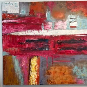 Abstract 60"x80" Love Fusion Canvas Wall Art.
