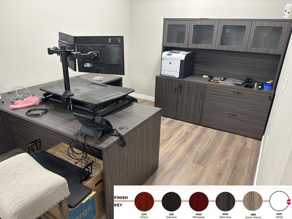 Napa 6'x6' Slate Grey Desk in 6 finishes
