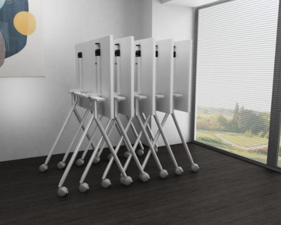 AMQ Sleek 60"x30" White Nesting Table