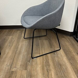 Modern Naught One grey sled base accent chair for stylish interior decor.