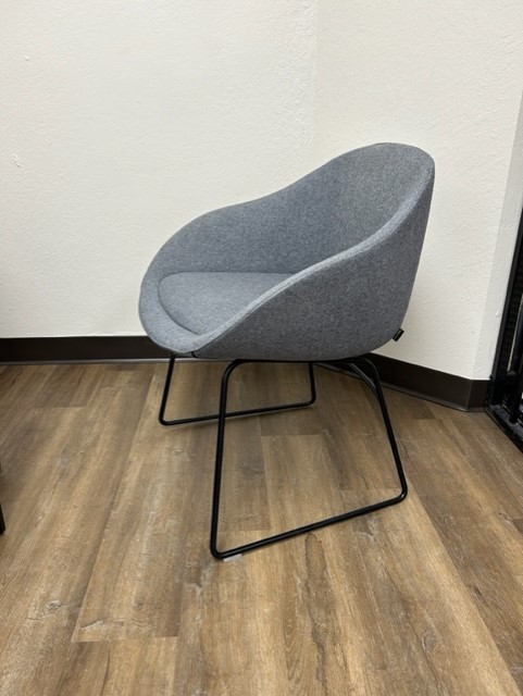 Naught One Grey Sled Base Accent Chairs