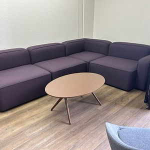 Modern Brayton purple L-shaped sectional sofa for stylish living rooms.