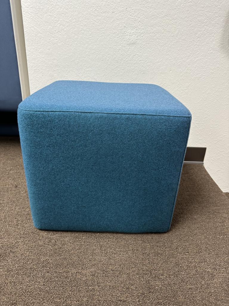 Hon blue square ottoman