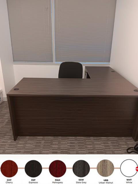 6x6 L Shape Desk in 6 Finishes With Pedestal