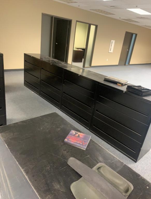 Korden 36 inch W black three drawer laterals