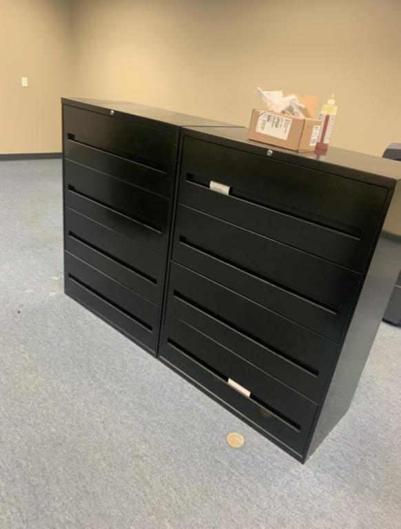 Korden 36 inch black four drawer laterals