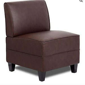 Brown leather sectional sofa with a modern design, perfect for contemporary living rooms.