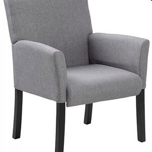 Grey Boss Guest Chair with Black Legs for Office & Conference Rooms.