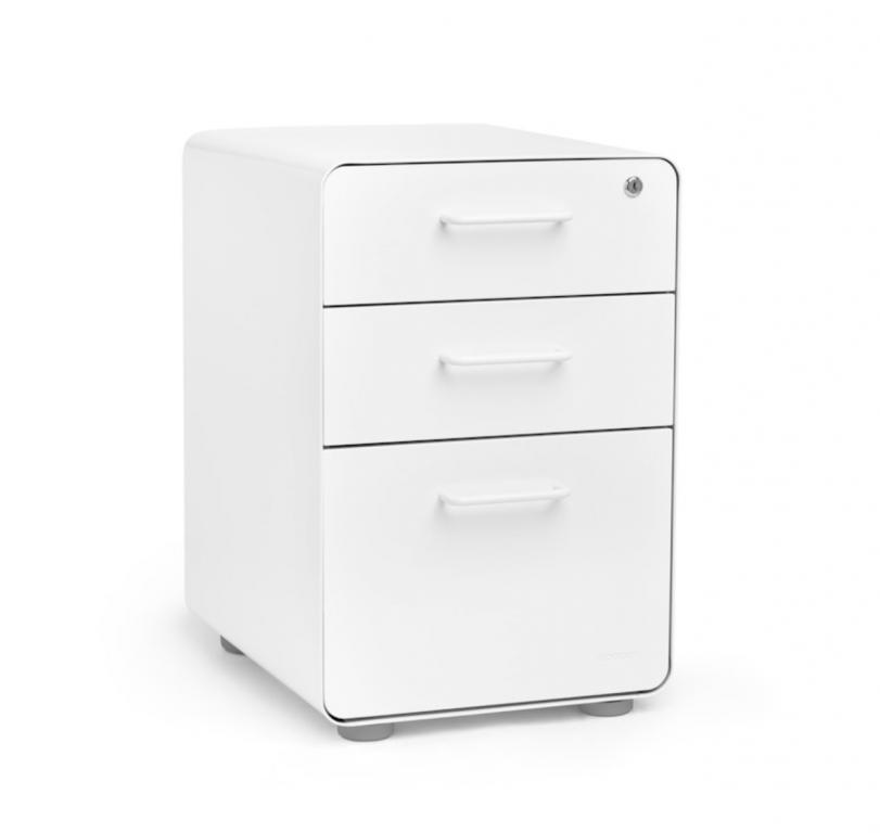 Poppin White Stow 3 drawer file pedestal