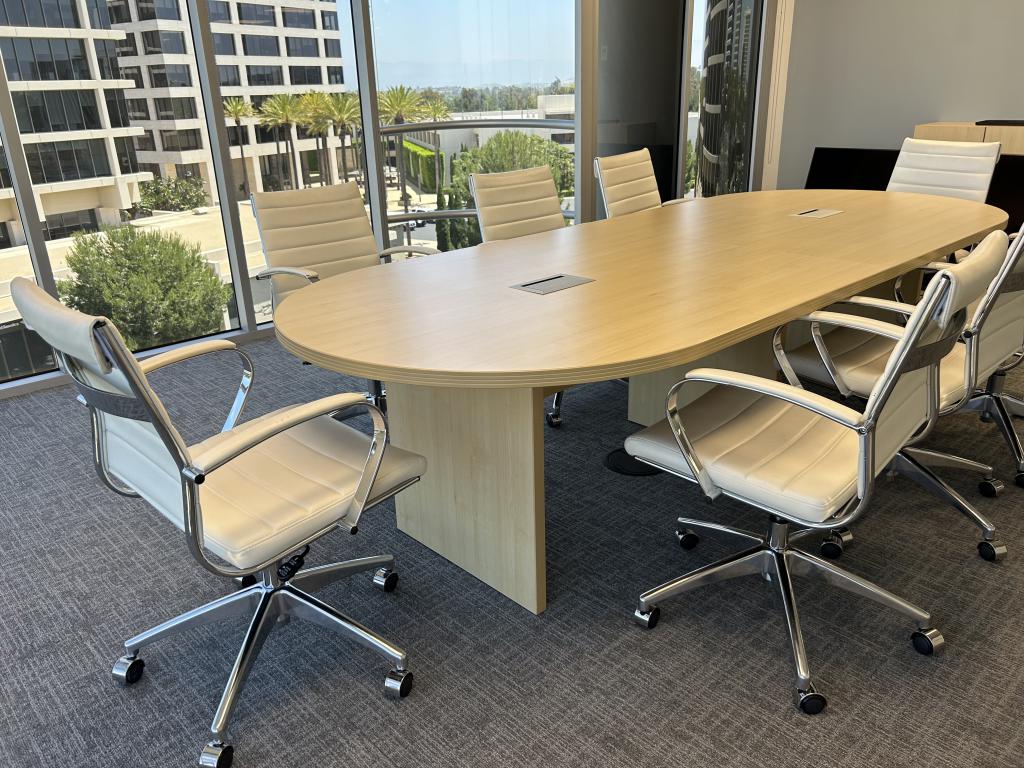 10ft maple powered conference table