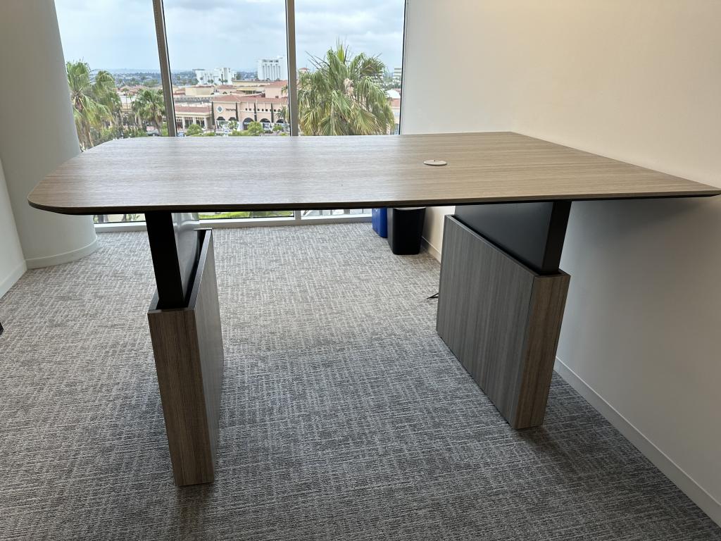 Allsteel driftwood 6ft trapezoid Adjautable