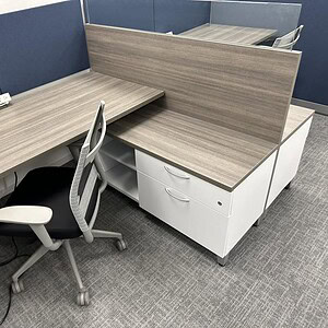 Adjustable Allsteel cubicle with 5.5ft x 5ft x 50in panels for efficient office organization.