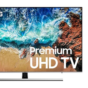 Samsung 49" NU8000 4K UHD Smart TV with vibrant picture quality.
