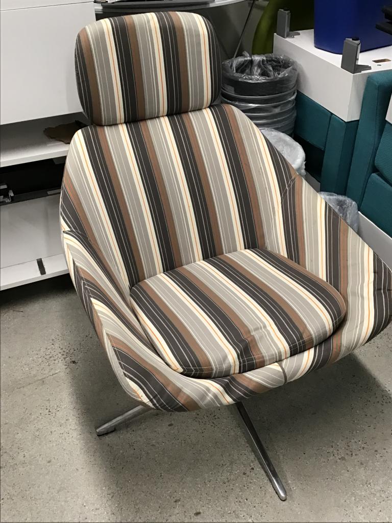 Allermuir Open Neutral Striped Sofa Lounge