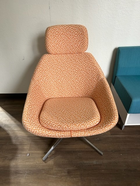 Allermuir Open orange & white sofa lounge