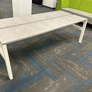 OFS 7ftx3ft collaboration benching system for office spaces. Durable, modern design ideal for collab.