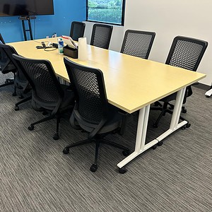 OFS 10x4 mobile nesting conference table for flexible meeting spaces. Perfect for collaborative work.