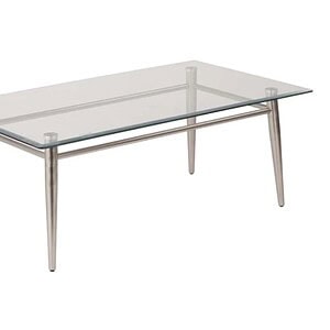 Elegant Brooklyn clear tempered glass dining table.