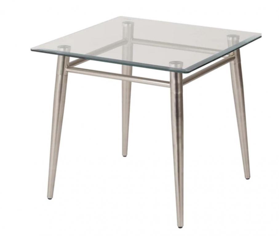 22inW Brooklyn Clear Tempered Glass end table
