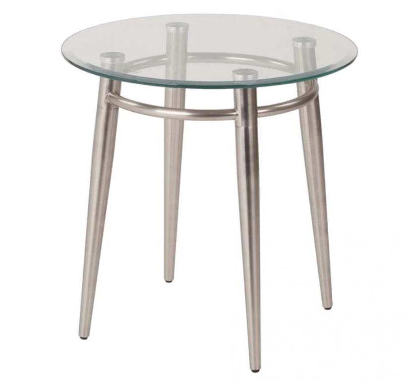 20inW Brooklyn Clear Round Glass End Table