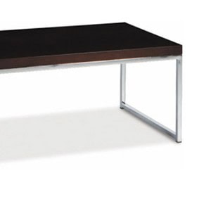 Stylish Wall Street end table with sleek black top and metal frame, perfect for contemporary living.