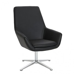 OFS luxury lounge chair with aluminum base, ergonomic design, perfect for office or lounge areas.