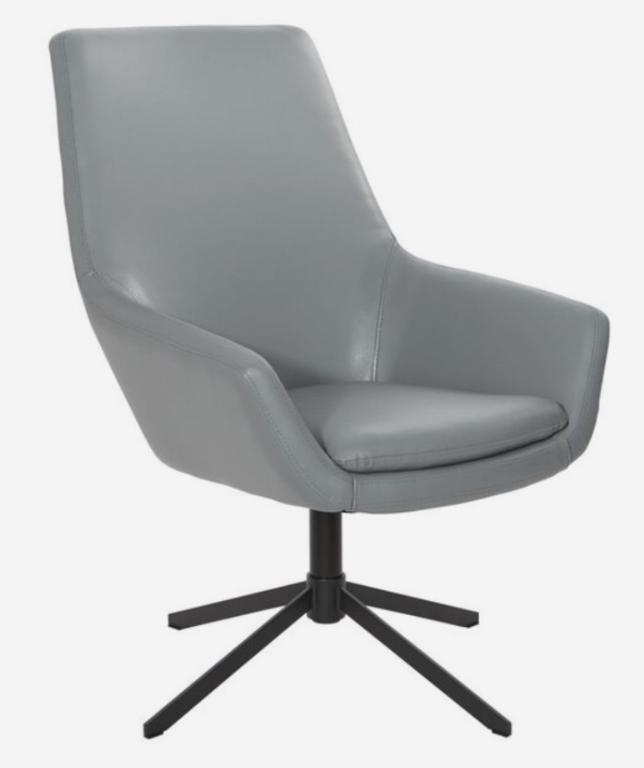 OFS Grey Luxury Lounge Chair w/ Aluminum Base