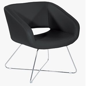 Stylish lounge chair with padded seat and back for comfort and modern decor.
