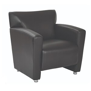 Black vinyl leather club chair for modern living rooms and offices. Durable, stylish, and comfortabl.