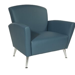 Elegant club chair in Dillon blue fabric, perfect for modern living spaces.