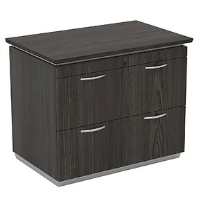 Tuxedo 2-Drawer Lateral File in dark wood finish, ideal for office storage and organization.