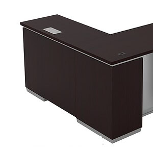 Shaped Tuxedo desk with right or left return for office spaces.