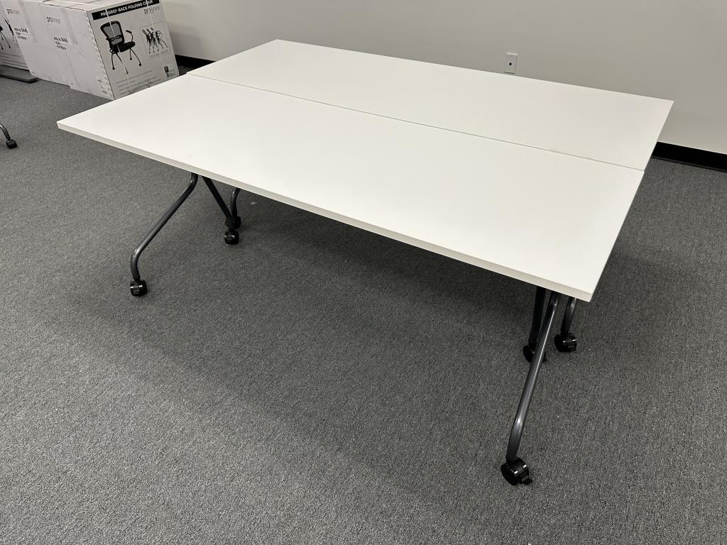 OFS 6x4 foot white mobile conference table
