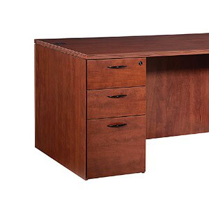 Double Pedestal Office Desk with Storage in Multiple Finishes.