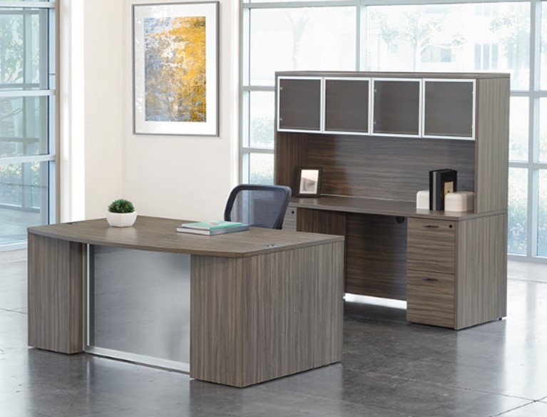 OFS Executive Office w/ Glass Modesty Panel