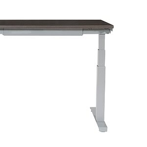 Adjustable height 48x24 workspace desk for ergonomic comfort.