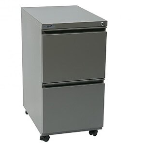 OFS closed top pedestal with casters, ideal for office organization and mobility. Durable steel cons.