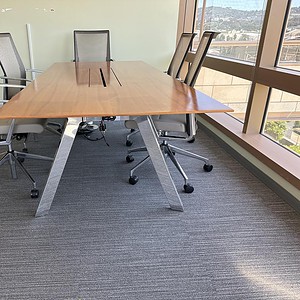 Steelcase Veneer 8x4 Powered Table Chrome for professional workspaces.