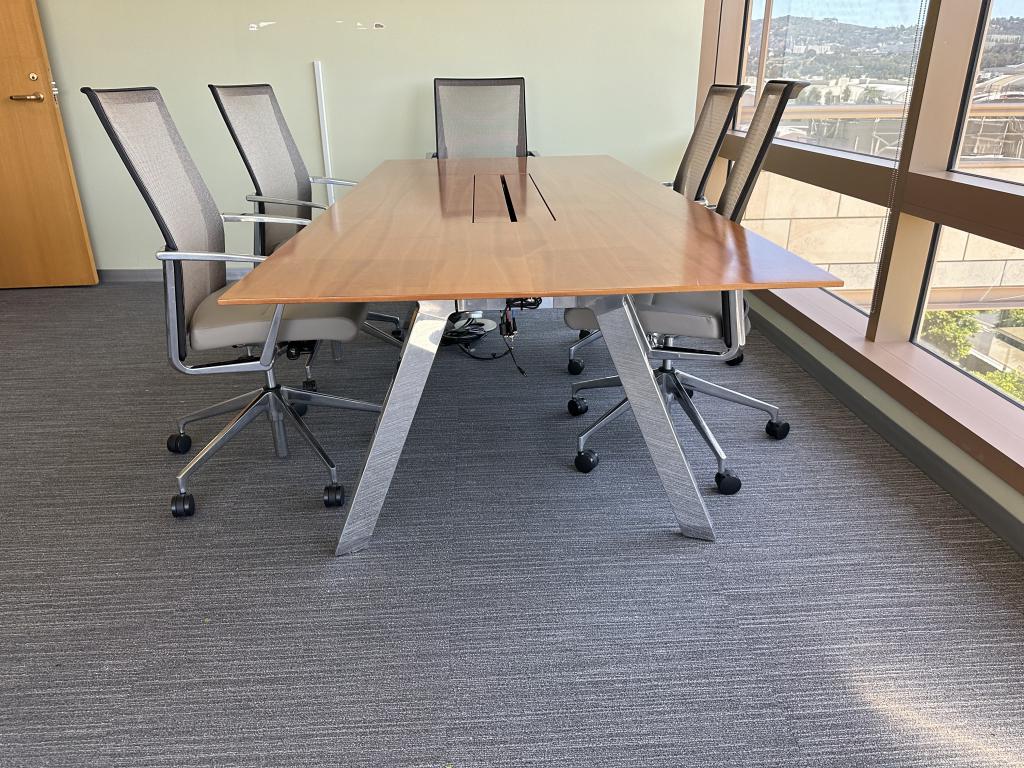 Steelcase Veneer 8x4 Powered Table Chrome