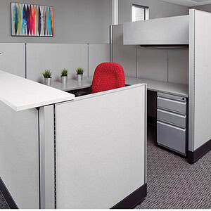 Shape Office Desk with Transaction Counter for Efficient Workspace.