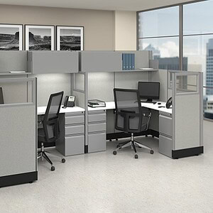 Shape office workstation for efficient workspace organization.
