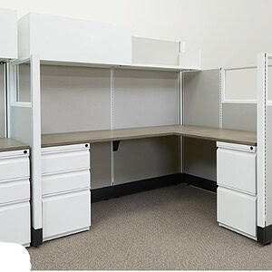 Shape office cubicle with 12x6 dimensions for workspace efficiency.