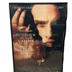 Vampire movie poster featuring Tom Cruise, Brad Pitt, and Kristen Dunst from the film "Interview Wit.