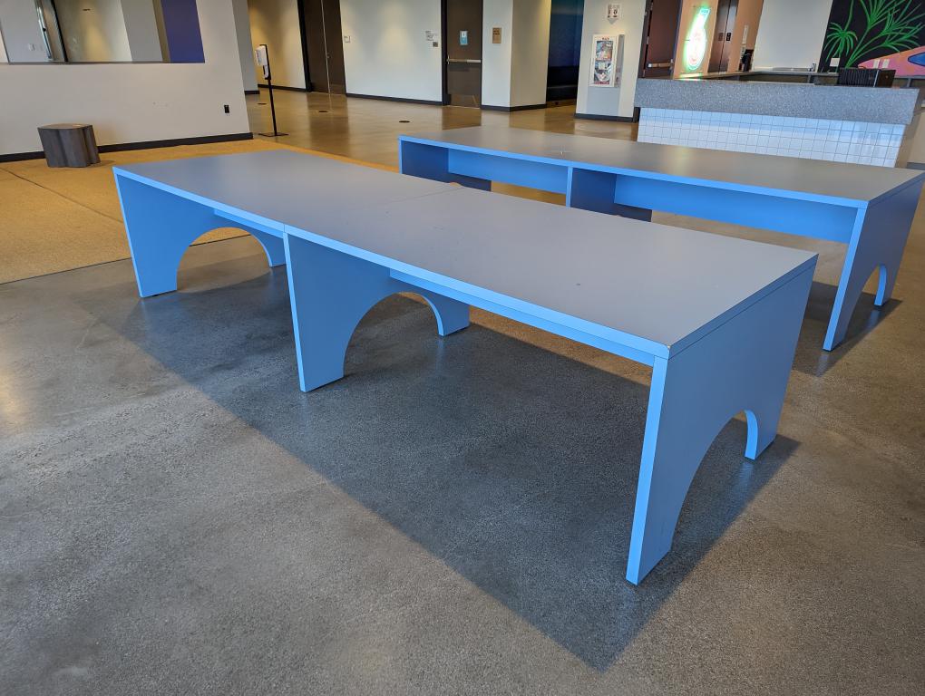 Soft Blue Arch Conference Table