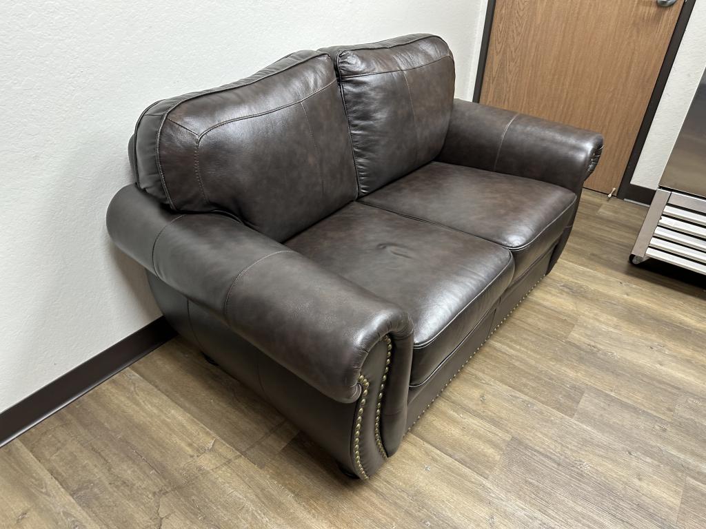 Addyson Living 63in Leather Love Seat