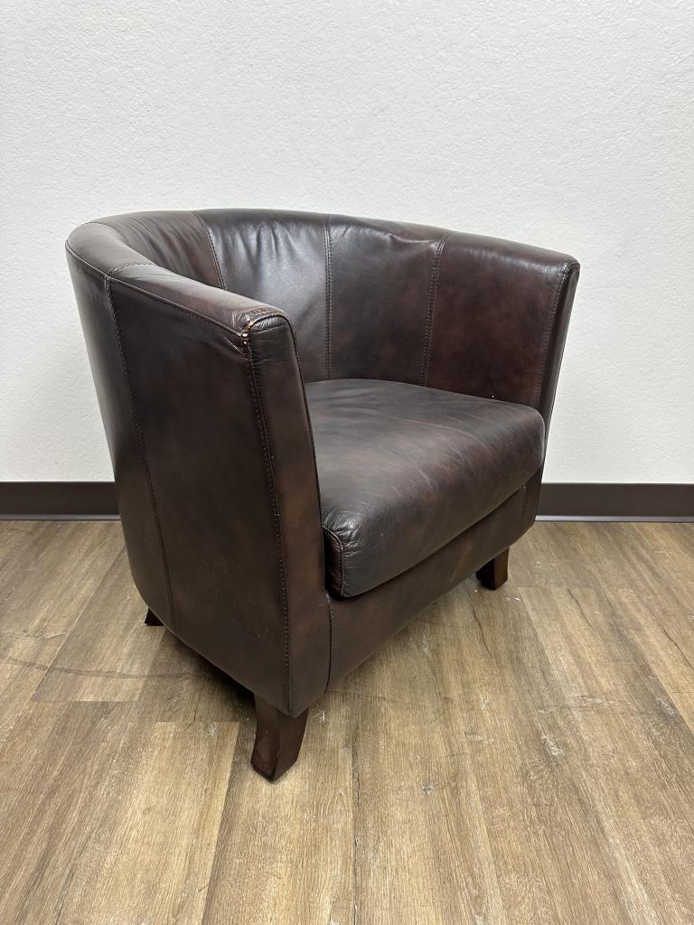 Addyson Living club chair brown leather