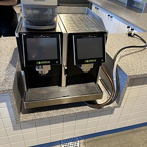 Dual automatic espresso coffee machines at Cube World USA.